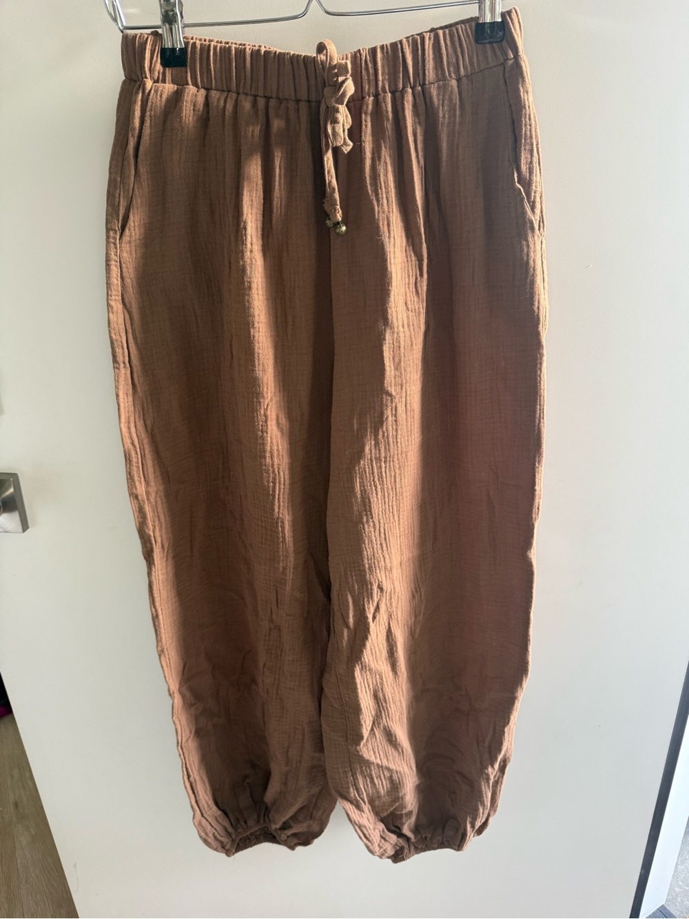 Relaxed Brown Drawstring Women's pants